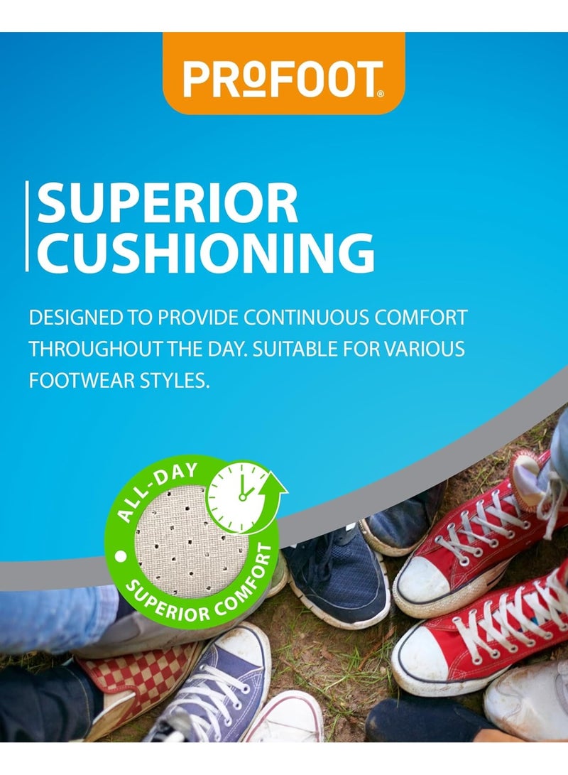 ProFoot All-Day Comfort Insoles With Anti-Bacterial Protection 1 Size Fits All Two Pairs - Image 3